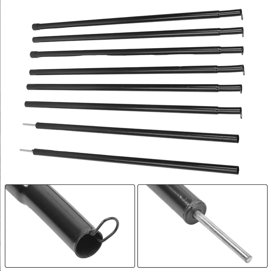 3x3 M Tarpaulin Waterproof Camping Tarp Shelter Tent Awning With Poles Kit UK