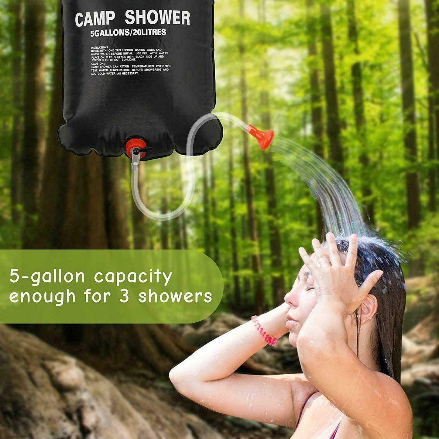 20L Camping Shower bag that is Portable and Compact also Sun Heating