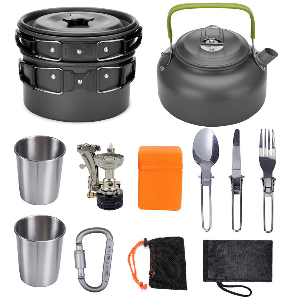 Camping Cookware Kit Outdoor Cooking Set Aluminum Equipment