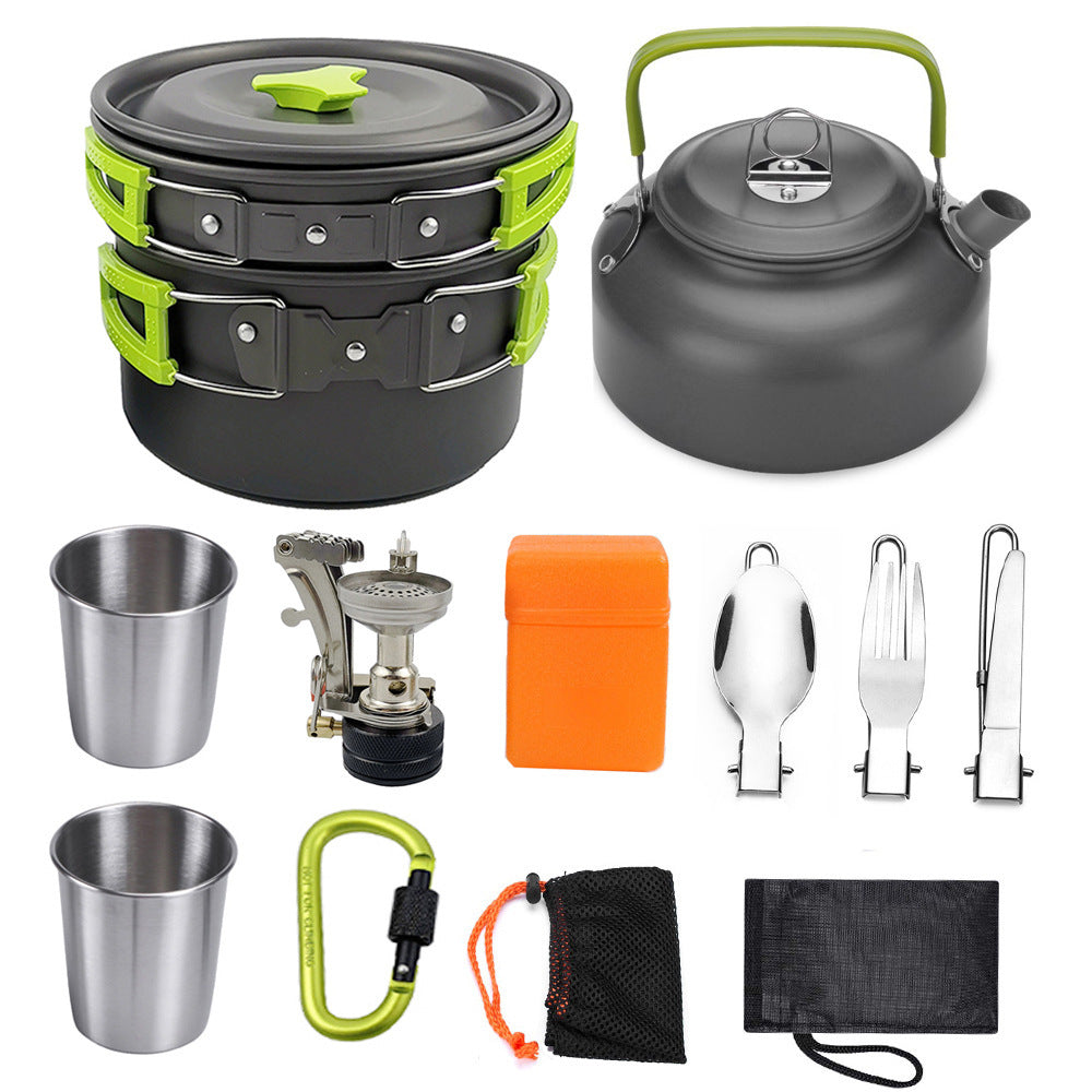 Camping Cookware Kit Outdoor Cooking Set Aluminum Equipment