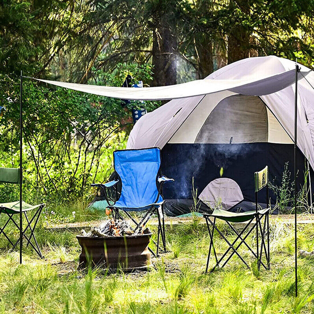 2x200cm Universal Telescopic and adjustable Steel poles for Awnings, Canopy’s and Tarps