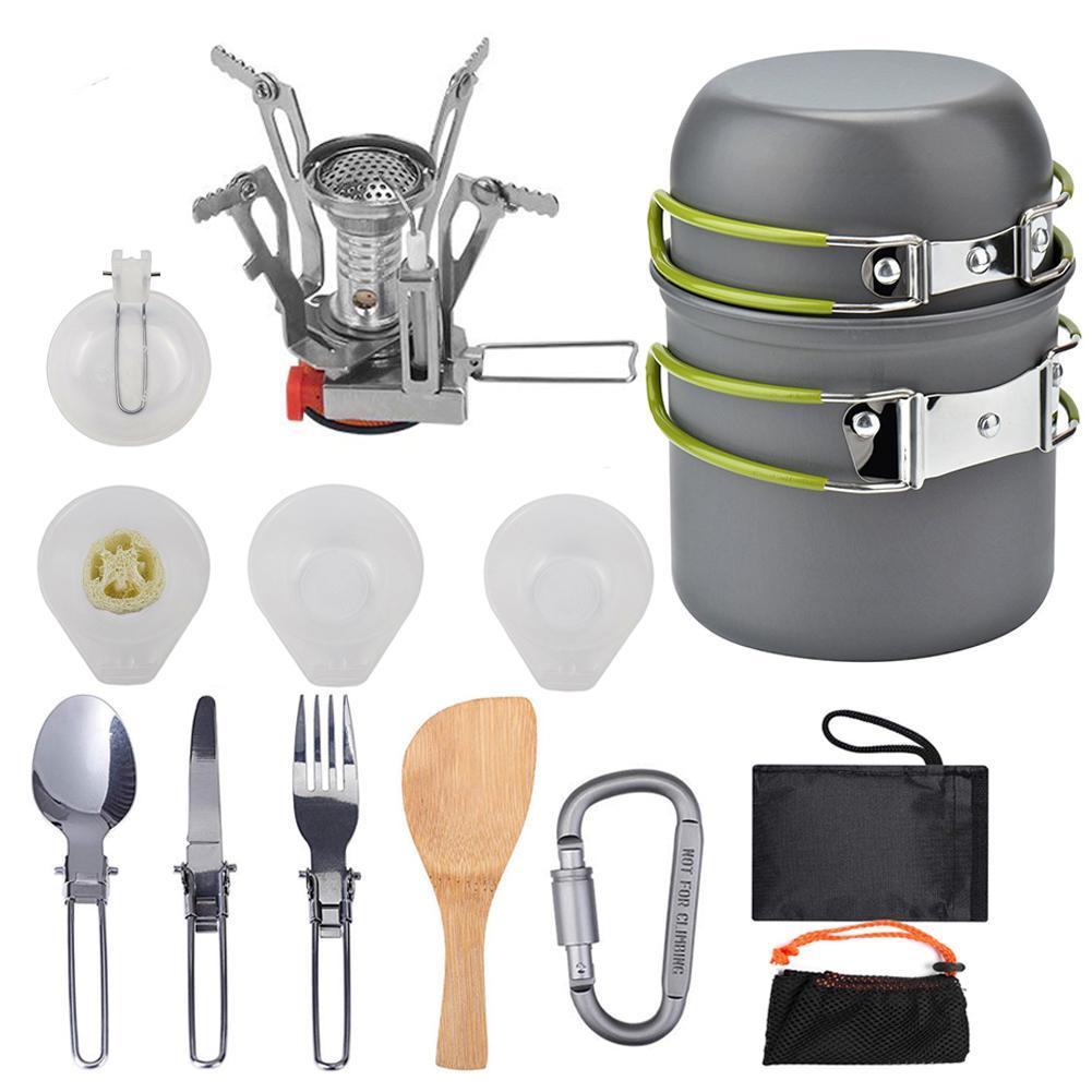 Camping Cookware Kit Outdoor Cooking Set Aluminum Equipment