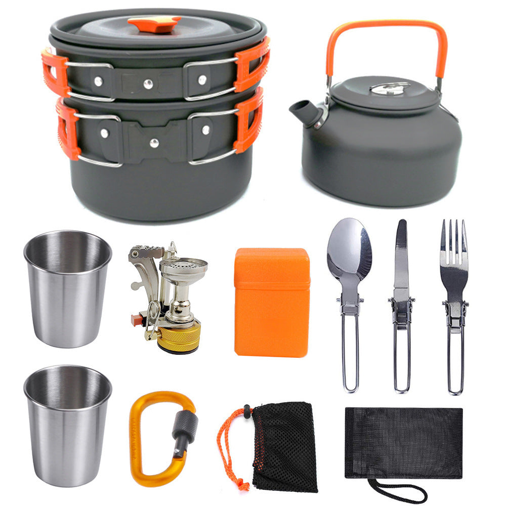 Camping Cookware Kit Outdoor Cooking Set Aluminum Equipment