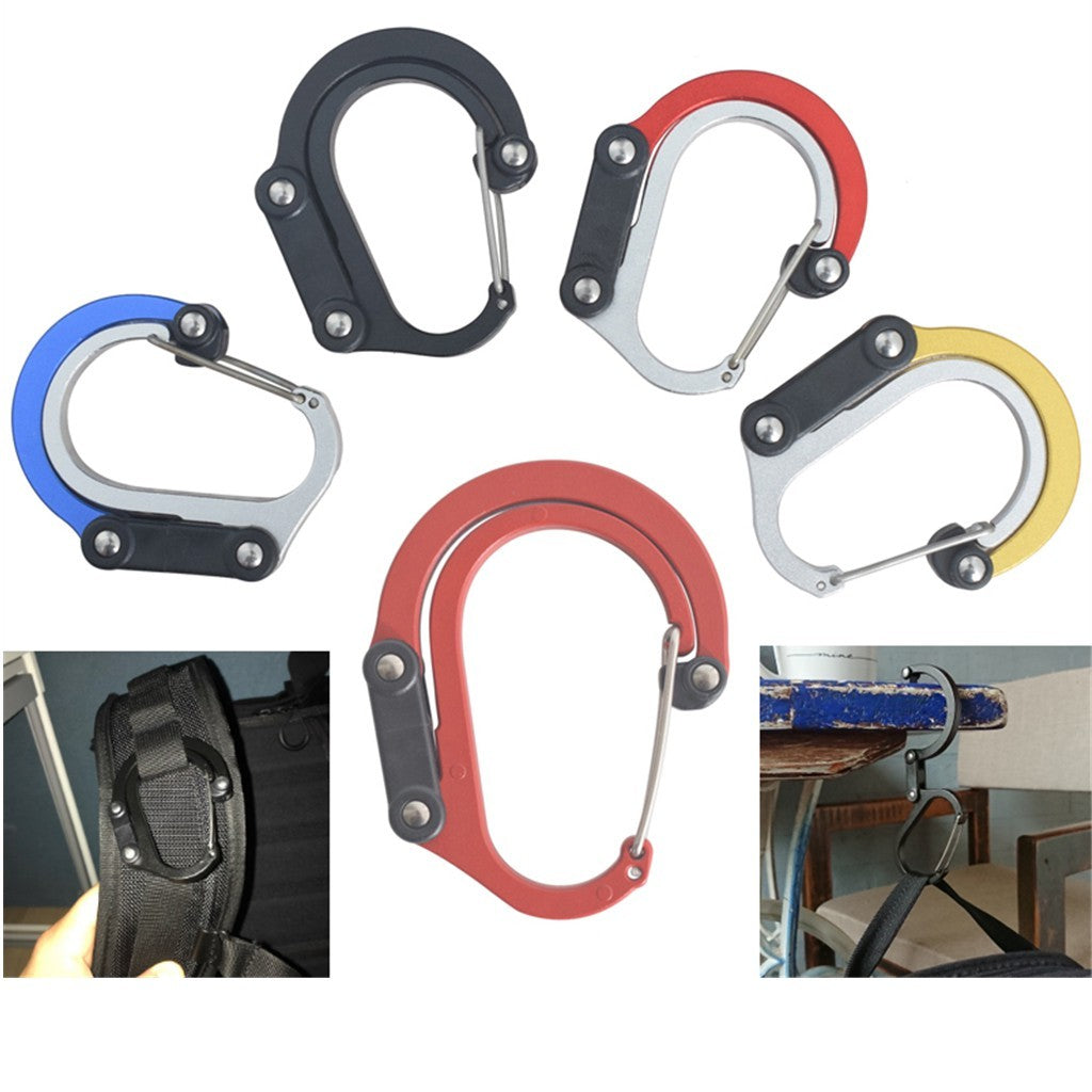 Hybrid Gear Clip - Carabiner Rotating Hook Clip Non-Locking Strong Clips For Camping, Fishing, Hiking and Travel