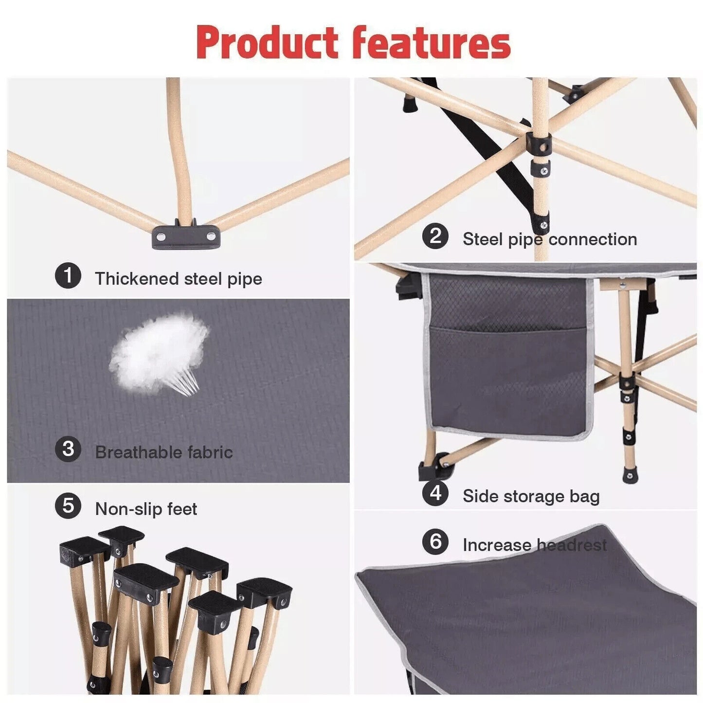 Heavy Duty and lightweight Single Folding Bed With Bag