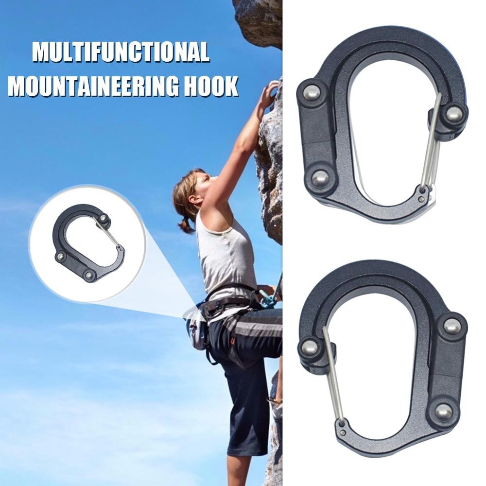 Hybrid Gear Clip - Carabiner Rotating Hook Clip Non-Locking Strong Clips For Camping, Fishing, Hiking and Travel